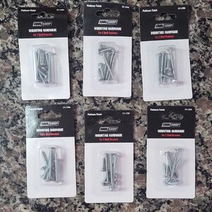 Lot of 6 Packs Platinum Finish 8 Screws mounting hardware NWT 5/8" 1 1/2"